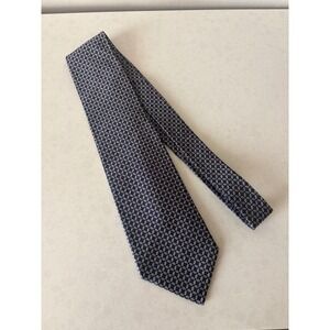LAUREN Ralph Lauren Men's Navy Blue Geometric‎ Silk Necktie Classic